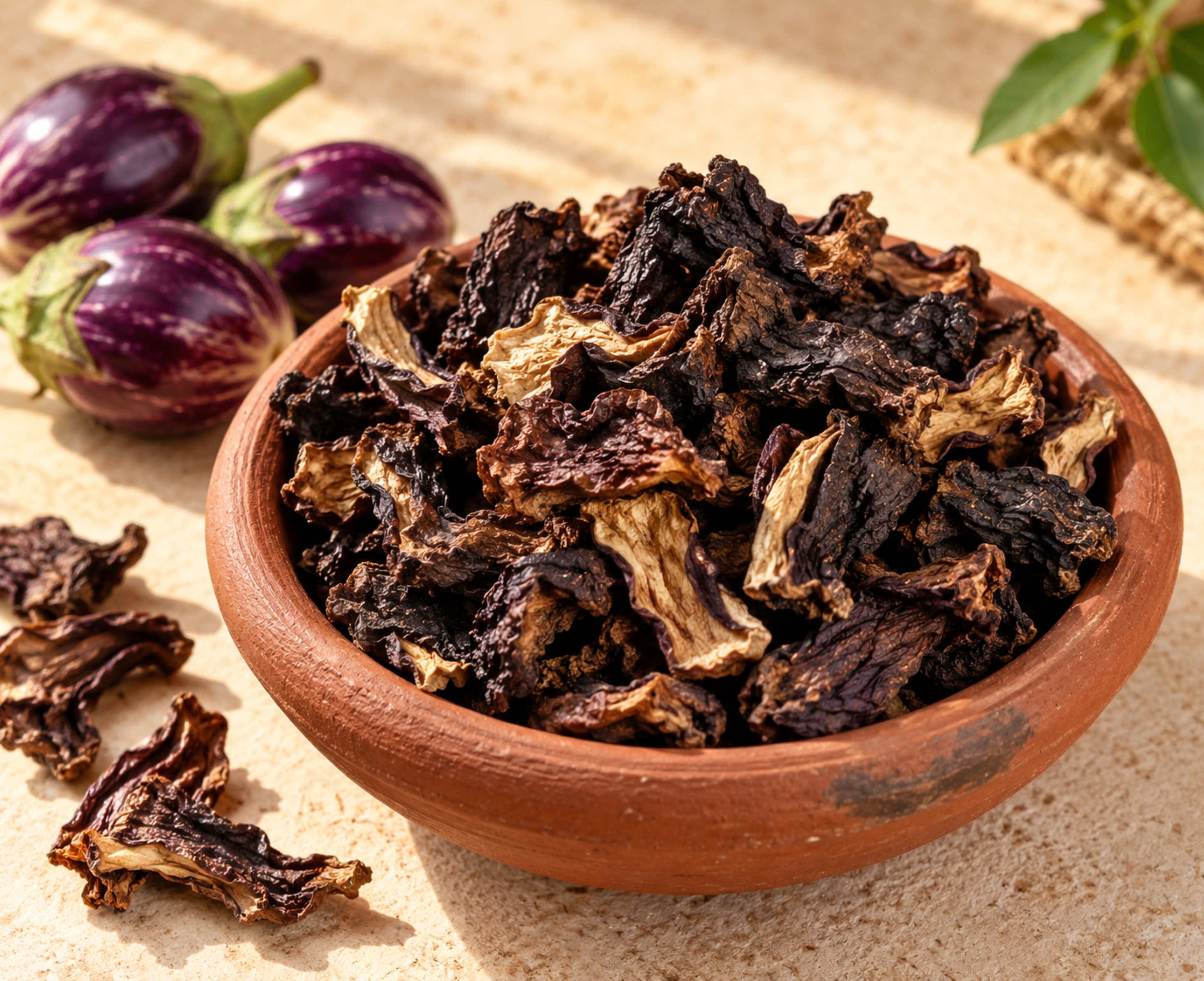 Homemade kathirikkai (brinjal) vathal from Thanjavur