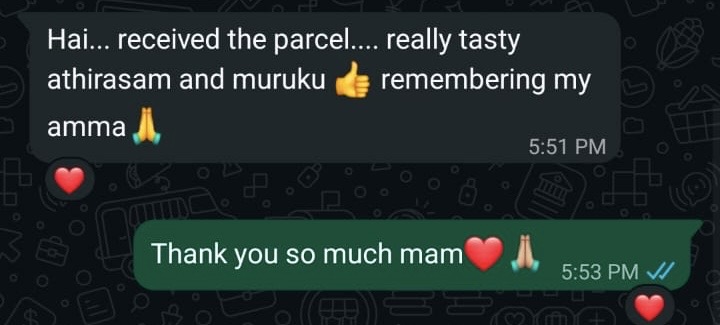 Customer review of Thanjai Thaniyam homemade products